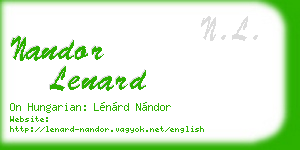 nandor lenard business card