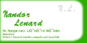 nandor lenard business card